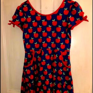 Girls Eleanor Rose knit Apple dress